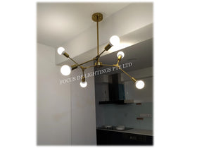 GOLD TURNABLE STICK PENDENT LAMP PL 17004 6L