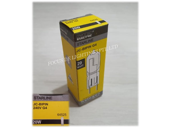 SAFER STARLINE JC BIPIN 240V 20W G4 HALOGEN BULB