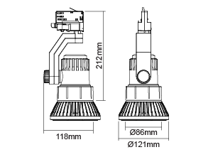 MEGAMAN TRACK LIGHT FITTING L0601TA PAR38 (ONLY BLACK FITTING)