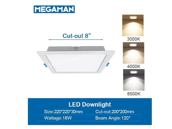 MEGAMAN CLASSIC Recessed Downlight 1119 -SQUARE (9W/12W/15W/18W)