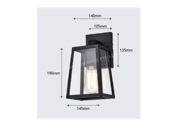 NORDIC WALL LAMP 1302 BLACK -E27
