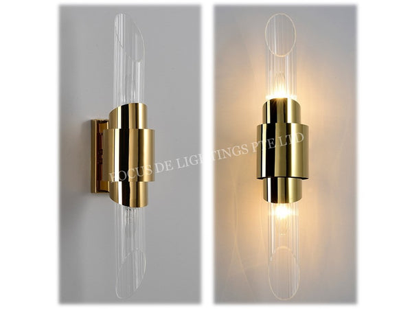 CLASSIC GOLD TUBULAR GLASS 3720 WALL LAMP -LENGTH 50CM