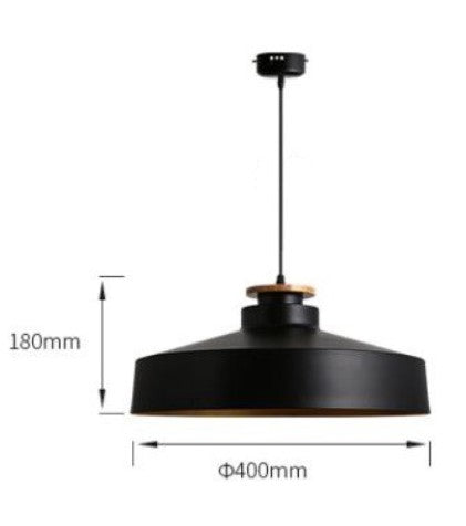 PENDANT LAMP 8264 WOODEN+BLACK+GOLD (DIA 400MM)