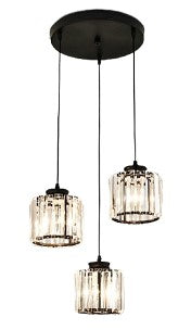 CLASSIC BLACK CRYSTAL CHANDELIER 1007 (STRAIGHT BAR OR ROUND BASE)