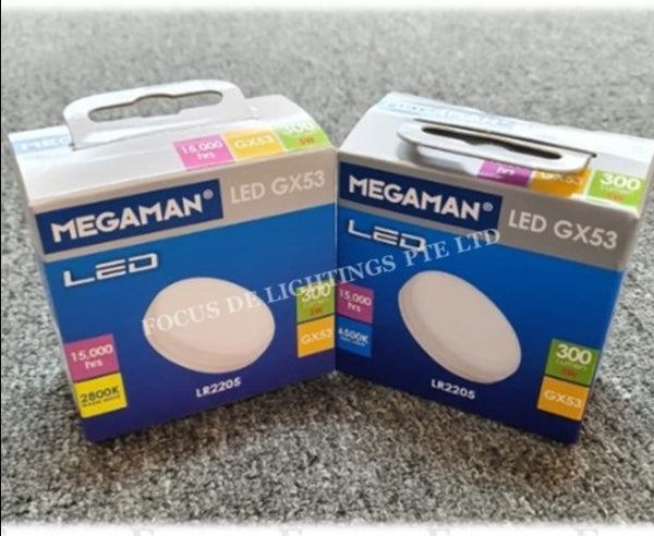 MEGAMAN LED GX53 LR2205 5W (COOL) or GX53S1 4.9W (WARM)