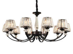 CLASSIC CRYSTAL BLACK CHANDELIER 1007 -8L OR 10L