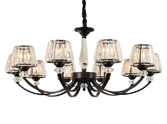 CLASSIC CRYSTAL BLACK CHANDELIER 1007 -8L OR 10L