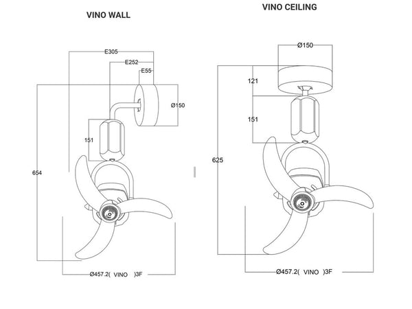 FANCO CORNER FAN -VINO 18"