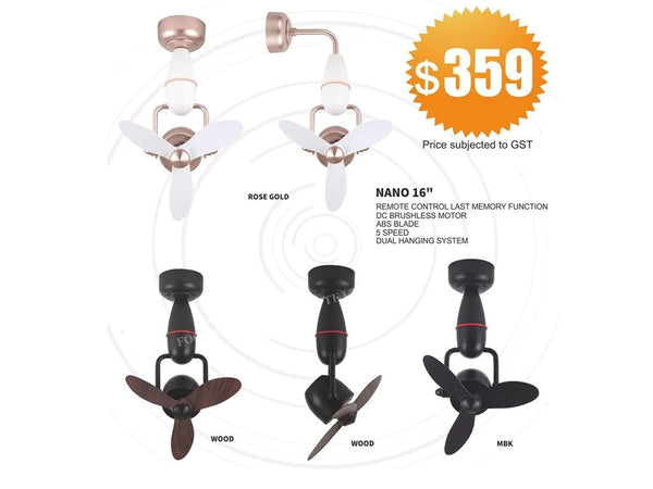 FANCO CORNER FAN -NANO 16"