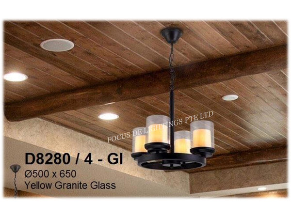 DESIGNER PENDENT LAMP YELLOW GRANITE GLASS PL 8280 (4L 6L 8L)