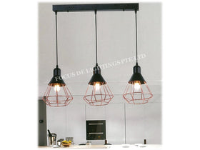 NORDIC ROSEGOLD + BLACK PENDANT LAMP 3322 E27