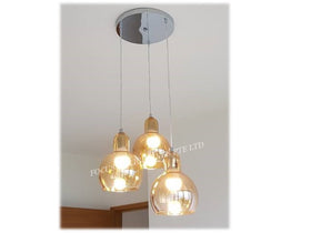 PENDANT LAMP 7307 -AMBER GLASS (SINGLE OR SET OF 3)