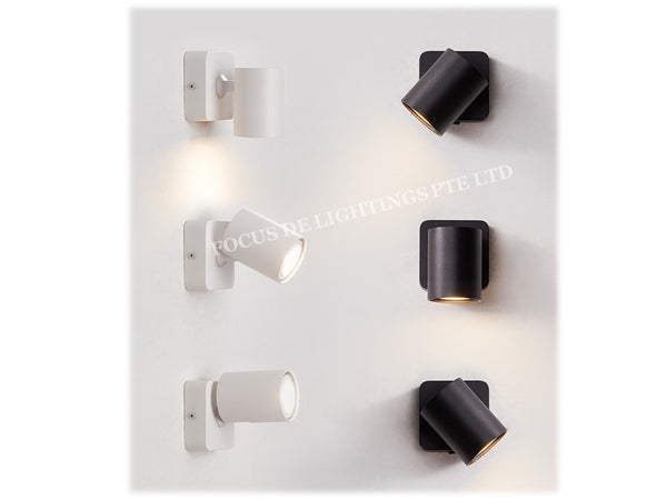 MINIMALIST GU10 3663 WALL LAMP -BLACK/WHITE (w/On-Off switch)