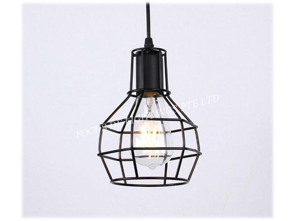 INDUSTRIAL PENDANT LAMP 18023 -BLACK CAGE