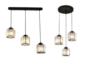 CLASSIC BLACK CRYSTAL CHANDELIER 1007 (STRAIGHT BAR OR ROUND BASE)