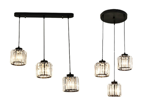 CLASSIC BLACK CRYSTAL CHANDELIER 1007 (STRAIGHT BAR OR ROUND BASE)