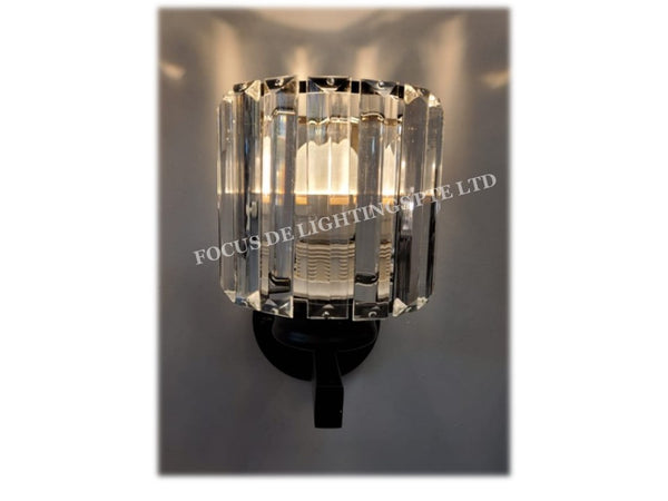 CLASSIC BLACK WITH CRYSTAL 5124 WALL LAMP