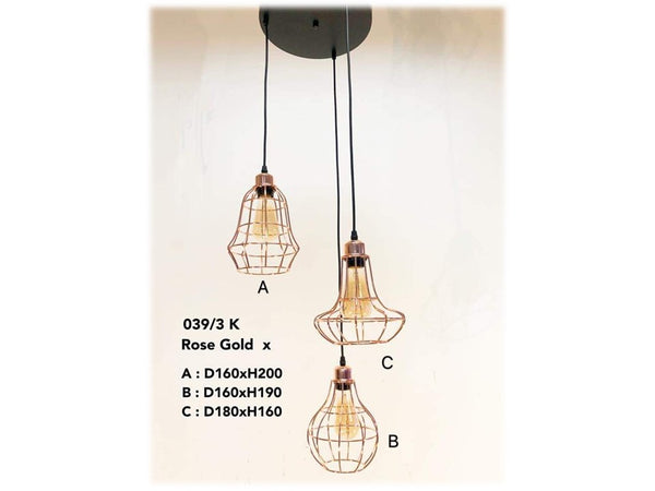 PENDANT LAMP 039 (ROSEGOLD OR BLACK)