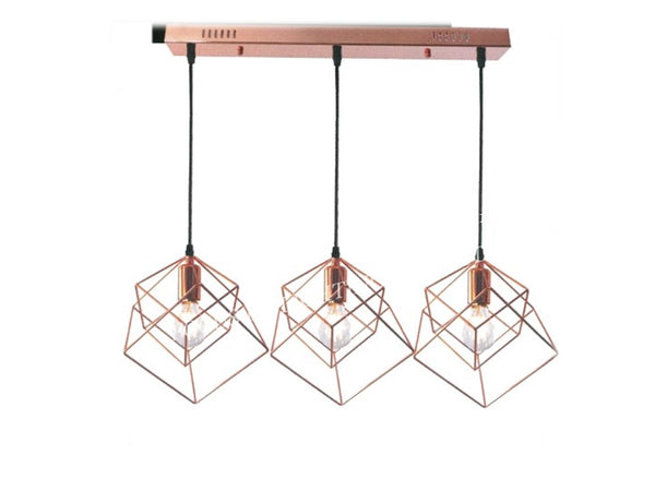 GEOMETRIC ROSEGOLD PENDANT LAMP 3318 E27
