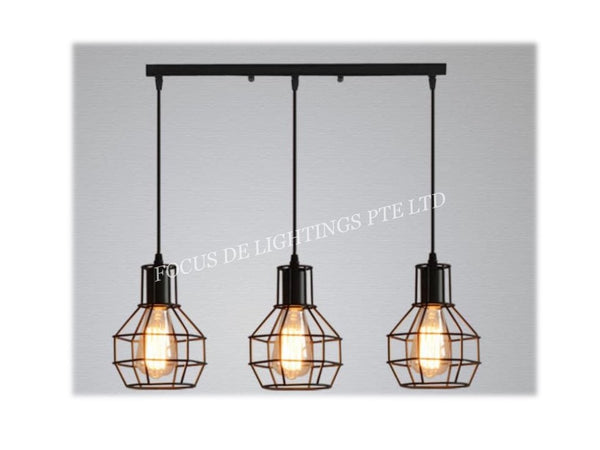 INDUSTRIAL PENDANT LAMP 18023 -BLACK CAGE