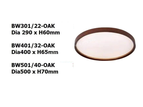 Wooden Frame Ceiling Lamp LED CL5 Dark Oak-Series + Easy-changeable Magnetic Panel