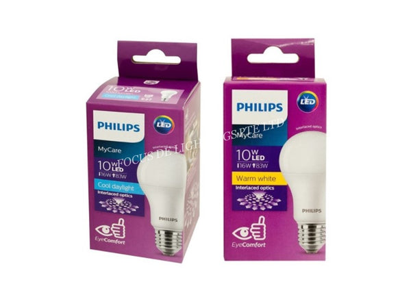 PHILIPS A60 MYCARE E27 LED CLASSIC BULB 10W (WARM or DAY)