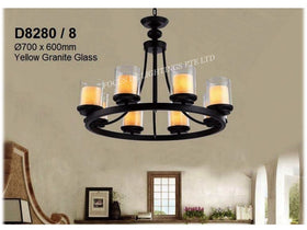 DESIGNER PENDENT LAMP YELLOW GRANITE GLASS PL 8280 (4L 6L 8L)