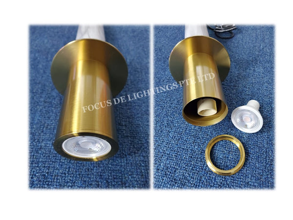 LONG TUBE PENDANT LAMP 1055 -BLACK/WHITE/MARBLE-ALIKE