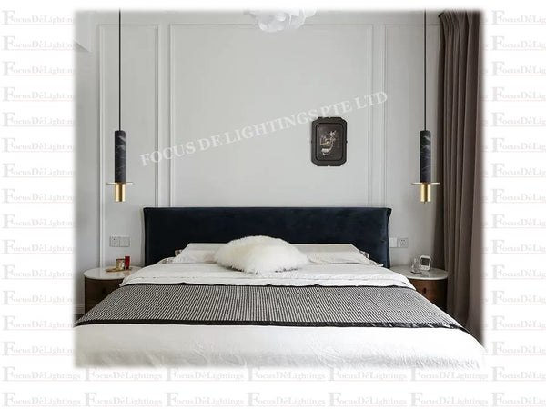 LONG TUBE PENDANT LAMP 1055 -BLACK/WHITE/MARBLE-ALIKE