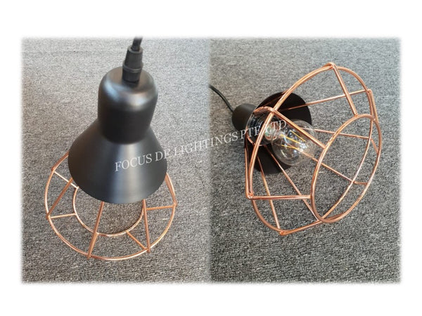 NORDIC ROSEGOLD + BLACK PENDANT LAMP 3322 E27