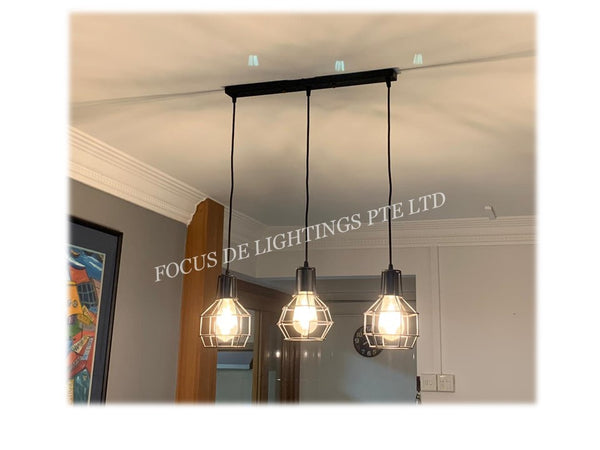 INDUSTRIAL PENDANT LAMP 18023 -BLACK CAGE
