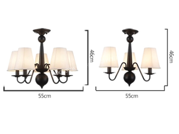 CHANDELIER 6905 BLACK -3L OR 5L