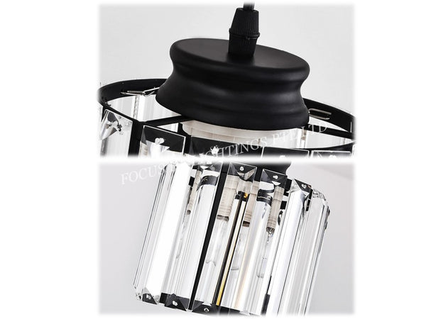 CLASSIC BLACK CRYSTAL CHANDELIER 1007 (STRAIGHT BAR OR ROUND BASE)