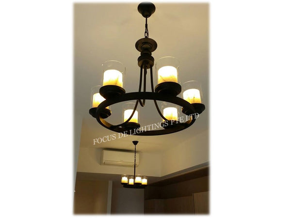 DESIGNER PENDENT LAMP YELLOW GRANITE GLASS PL 8280 (4L 6L 8L)