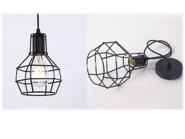 INDUSTRIAL PENDANT LAMP 18023 -BLACK CAGE