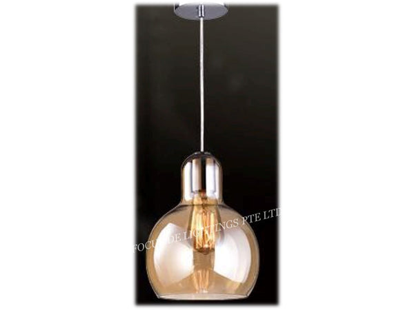 PENDANT LAMP 7307 -AMBER GLASS (SINGLE OR SET OF 3)