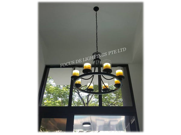 DESIGNER PENDENT LAMP YELLOW GRANITE GLASS PL 8280 (4L 6L 8L)