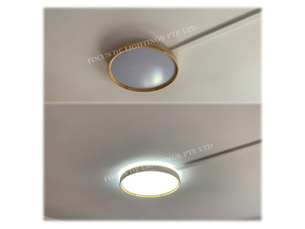 Wooden Frame Ceiling Lamp LED CL5 Dark Oak-Series + Easy-changeable Magnetic Panel