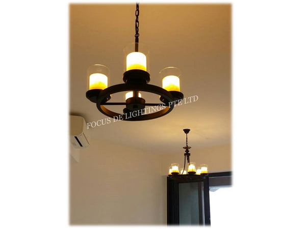 DESIGNER PENDENT LAMP YELLOW GRANITE GLASS PL 8280 (4L 6L 8L)