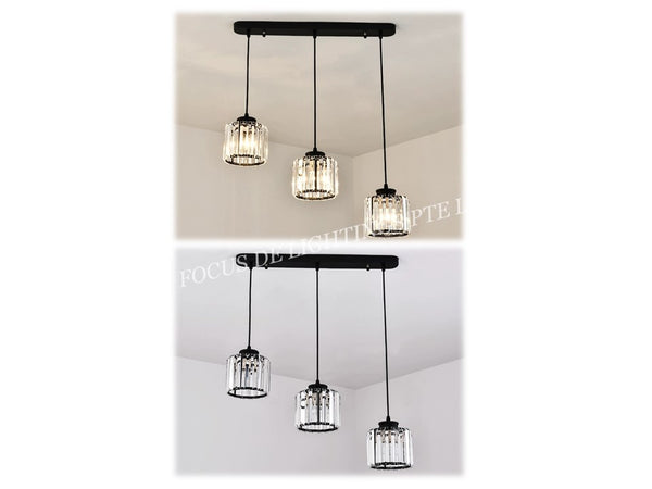 CLASSIC CRYSTAL BLACK CHANDELIER 1007 (STRAIGHT BAR OR ROUND BASE)