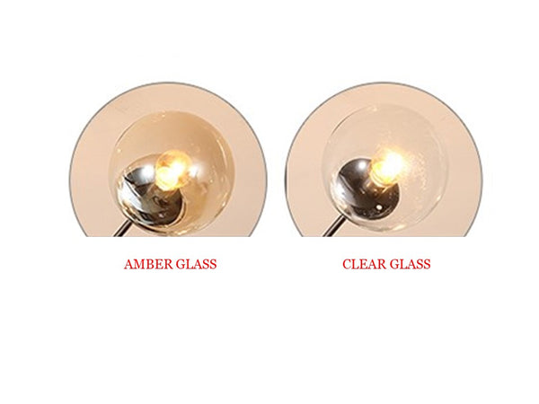 NORDIC GLOBE PENDANT LAMP 19555 -6L OR 8L (AMBER GLASS/CLEAR GLASS)