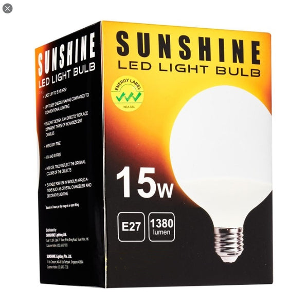 SUNSHINE BIG GLOBE E27 LED 15W BULB -DIA 120MM