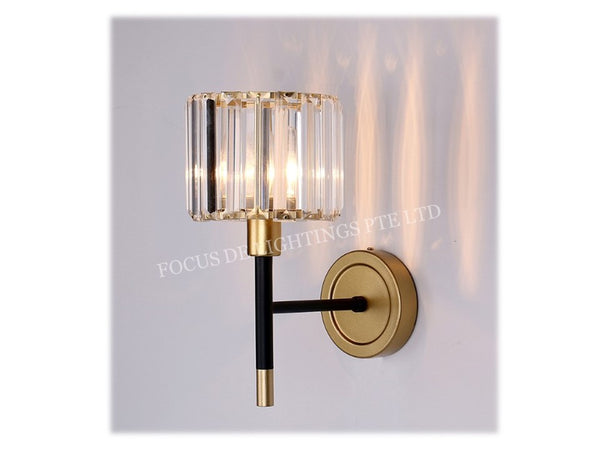 CLASSIC GOLD CRYSTAL 5122 WALL LAMP -BLACK+GOLD