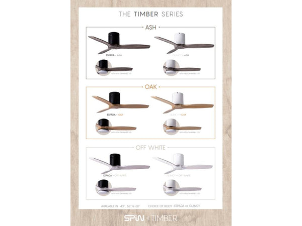 SPIN TIMBER X OAK DC FAN 36"/43"/52"/60"+ SMART WIFI