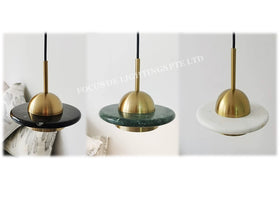 (PRE-ORDER) MARBLE PENDANT LAMP WITH GOLD DOME (12W LED)