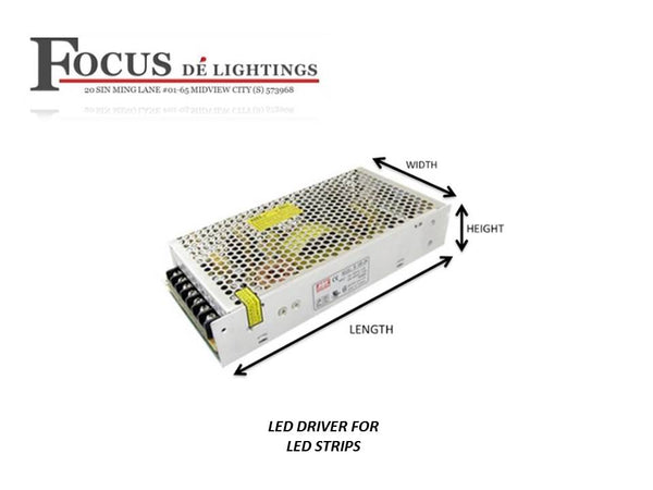 MEANWELL LED DRIVER 12V OR 24V for LED STRIPS -2835 / 5050 / COB ...