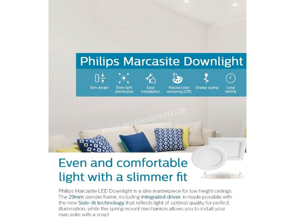 PHILIPS MARCASITE ROUND 12W/14W/16W DOWNLIGHT - SLIM DESIGN